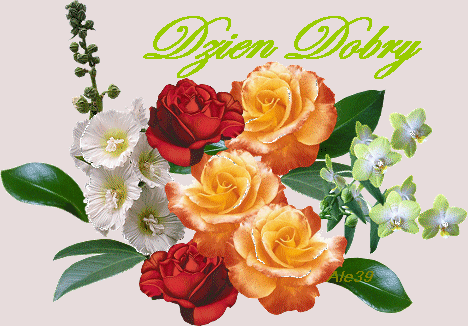 Dzień dobry z kwiatami bez tła